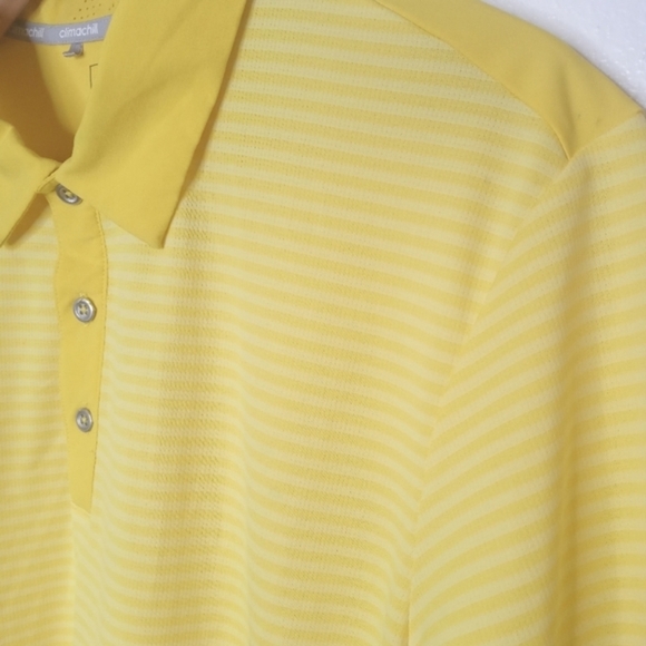 Adidas Climachill Striped Yellow Polo Shirt - Picture 7 of 10